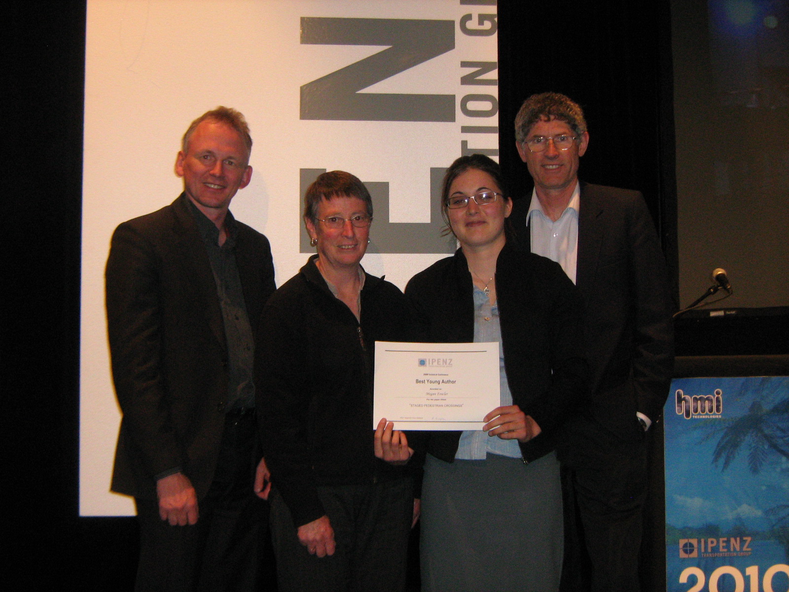(from left) Axel, Lorraine, Megan (with her 'Best Young Author' award certificate), and Andrew