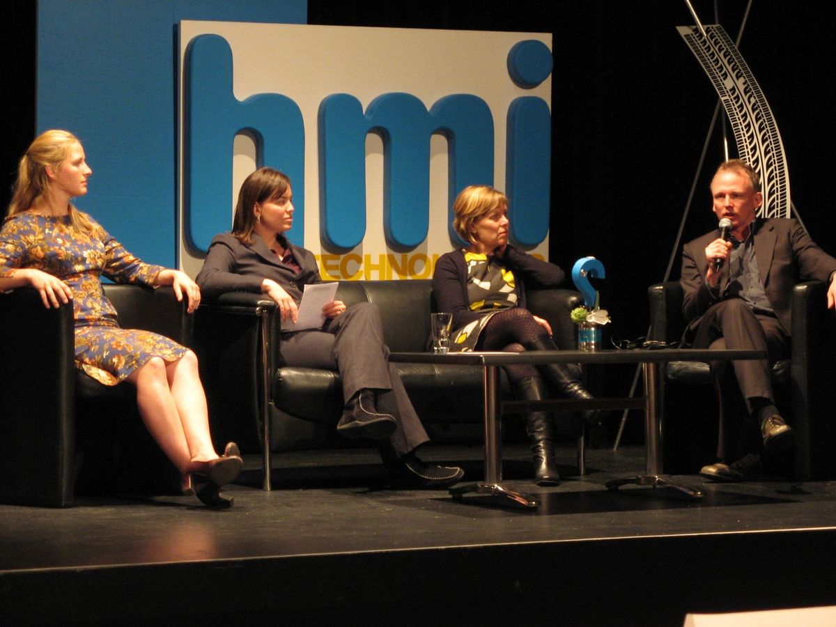 From left: Lorelei Schmitt, Julie Anne Genter, Jacqueline Blake, and Axel Wilke on the podium