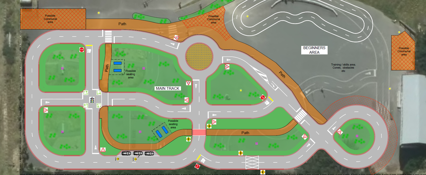 Draft cycle track design drawing by ViaStrada