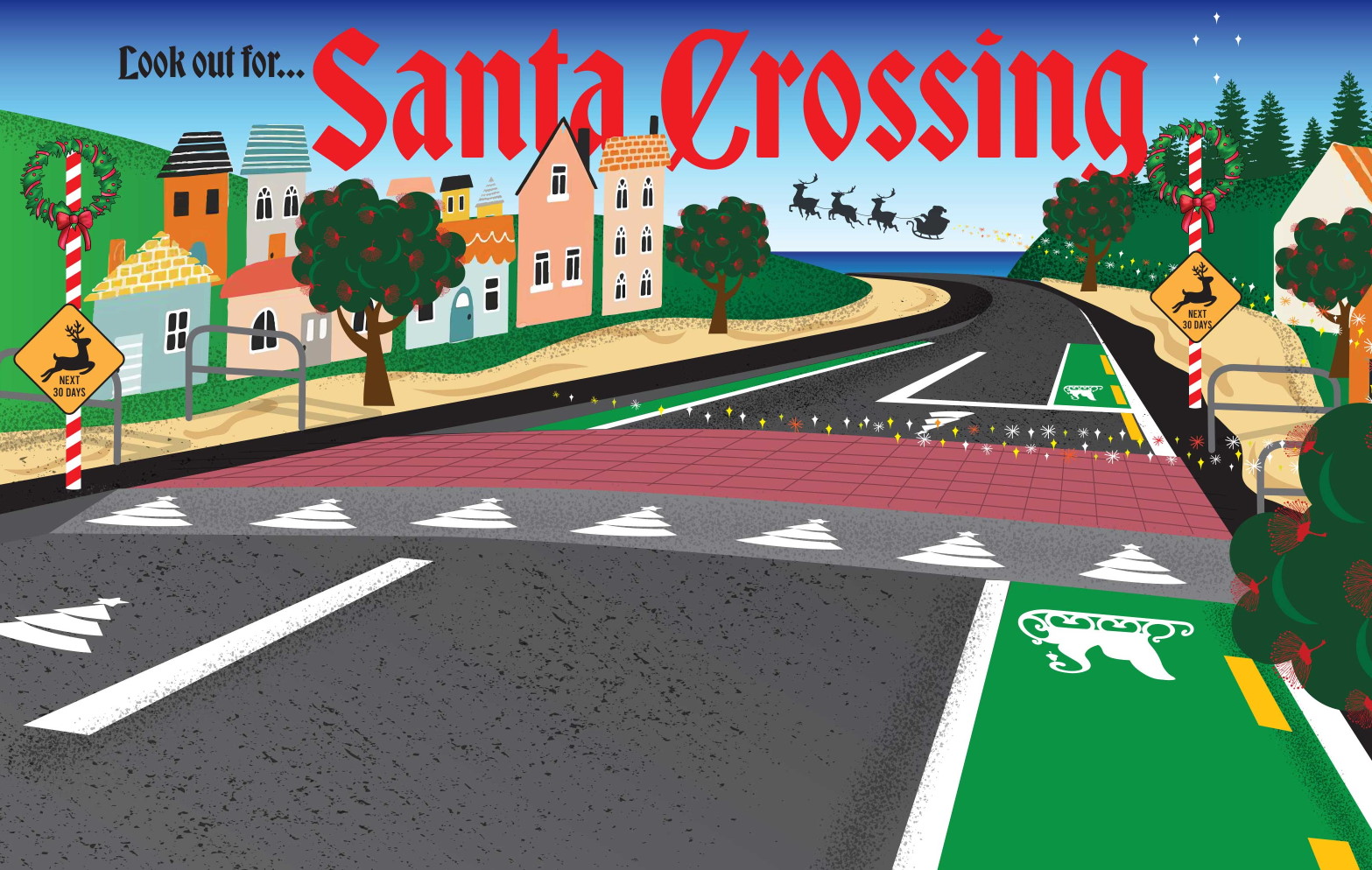VS Santa crossing