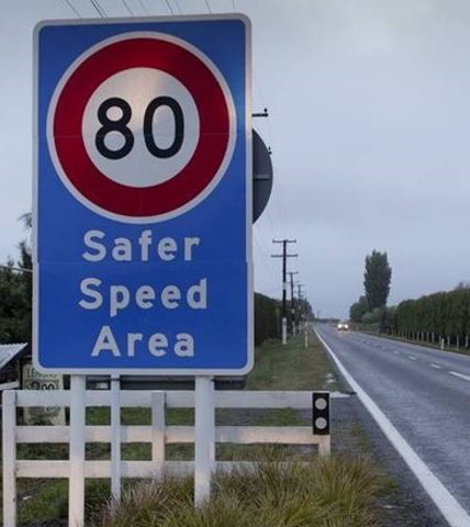 80kmh Safer Speed zone