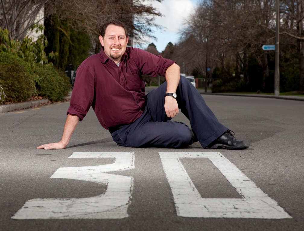 Glen sitting on a 30km road