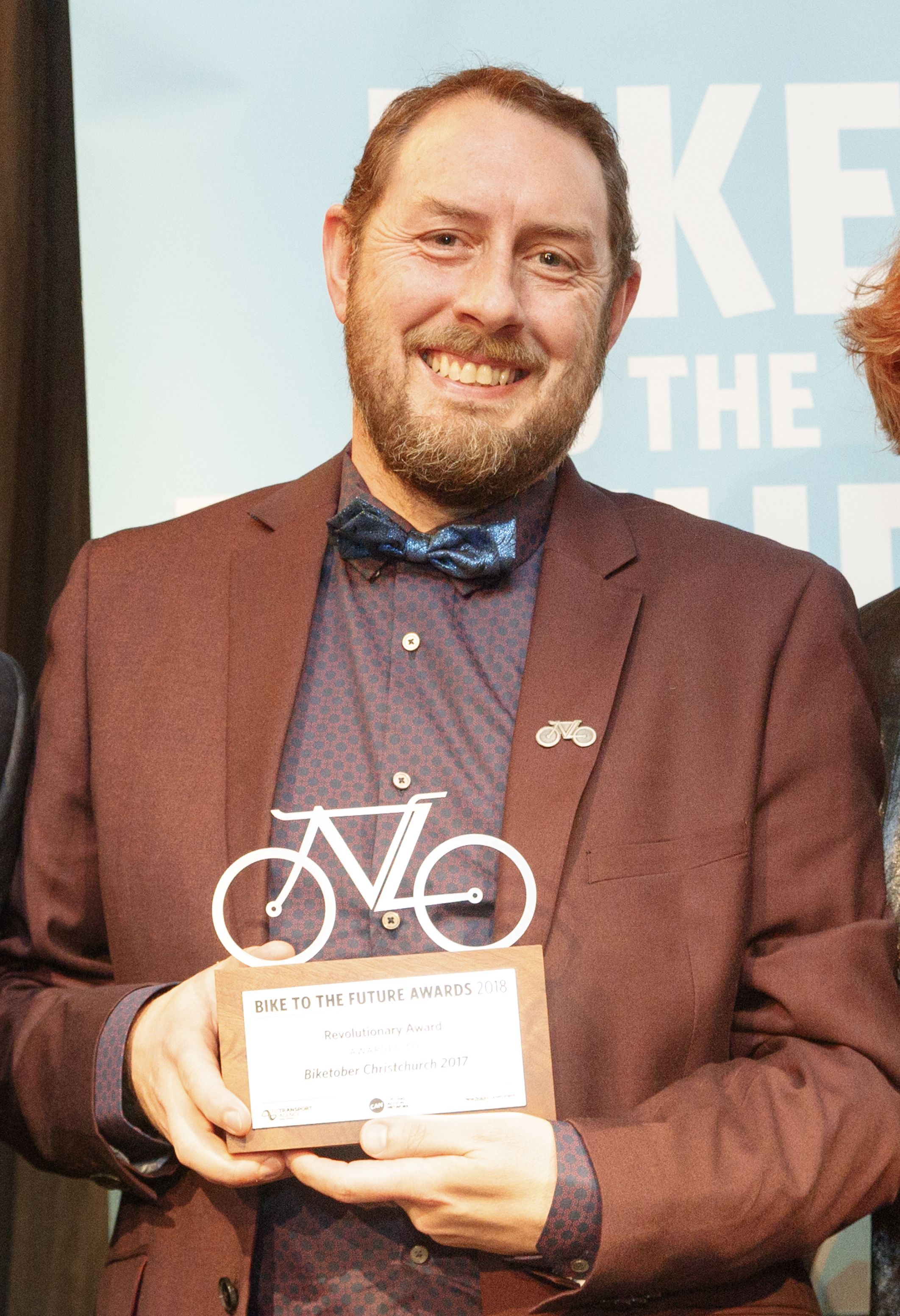 Glen receiving the Biketober award