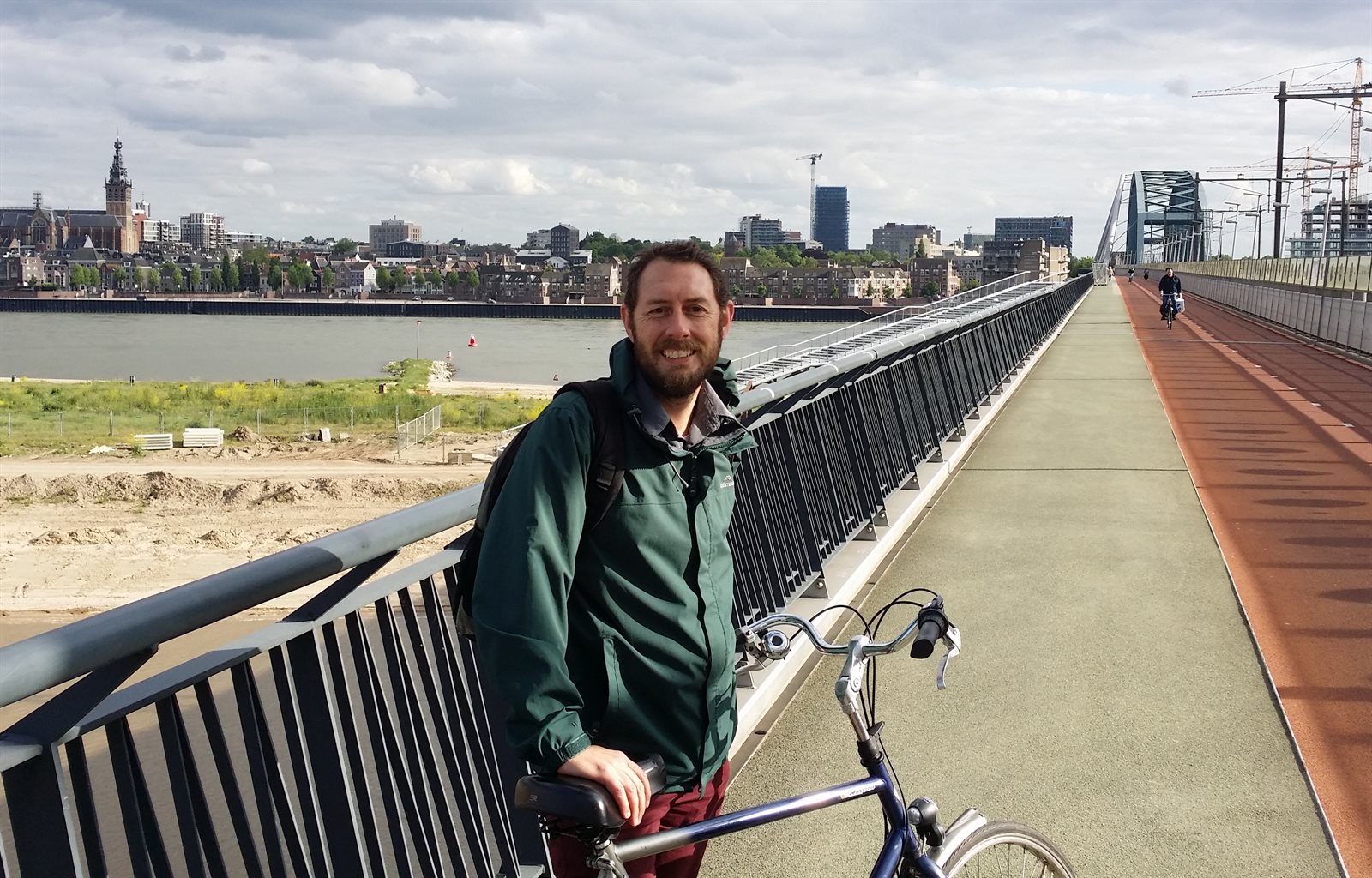 Glen on bicycle in Nijmegen, Netherlands