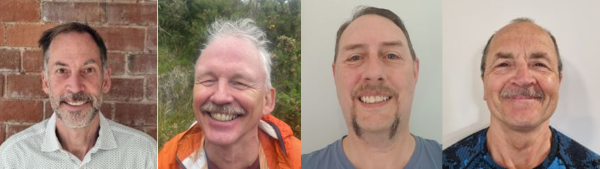 Montage of John, Axel, Glen and Andy with 4 weeks of mo growth