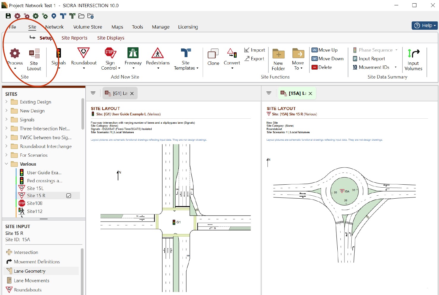 SIDRA v10 screenshort