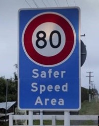 Safer Speed Area sign