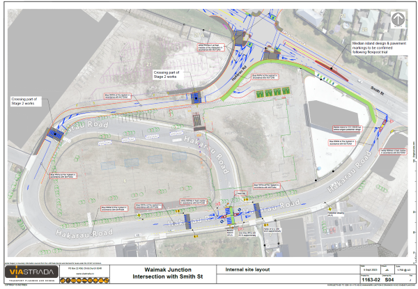Design plan drawing of the new intersection layout
