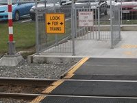 Pedestrian rail crossing in Wellington