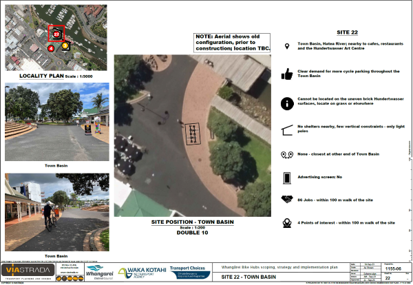 Design sheet for parking at the Town Basin site in Whangārei