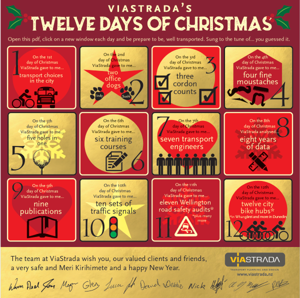 Screenshot of the 12 Days of Christmas interactive calendar