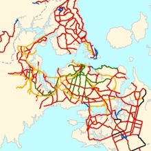 Map of potential cycle networks in Auckland