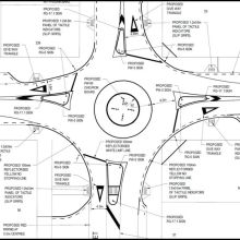 Detailed intersection roundabout diagram of Albert Grey Border