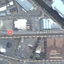 Harbourside arterial route between the Frederick Street and Anzac Avenue intersection and the Ravensbourne Road roundabout.