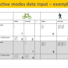 Active modes data input example.