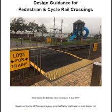 Design Guidance for Pedestrian and Cycle Rail Crossings cover page.