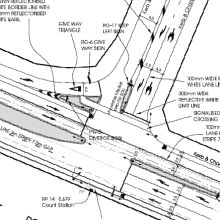 detailed T intersection drawing of Noble village