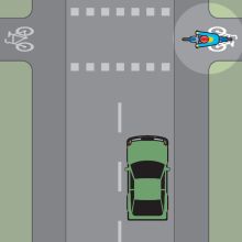 Swedish road crossing illustration.