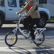 Cyclist on an Ebike.