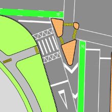 intersection and midblock layout