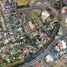 Urban streets aerial view