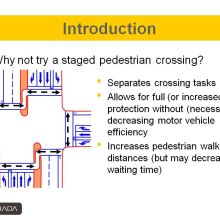 Staged pedestrian crossing