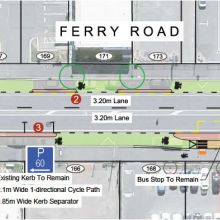 Ferry Road cycleway option 1