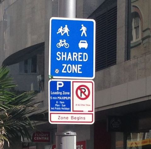 Shared zone signage