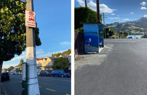 Image showing 2 different bus stops in Dunedin
