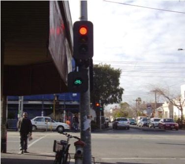 Traffic signal with red light