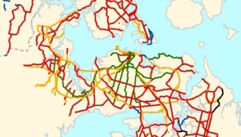Map of potential cycle networks in Auckland