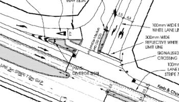 detailed T intersection drawing of Noble village